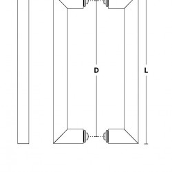 Convex Λαβή Εξώπορτας 927 Χρώμιο Ζεύγος 600mm