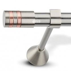 Domus Enis Μεταλλικό Κουρτινόξυλο  Φ25mm  A2 Μονό 160cm p5-2078-2084-2 Ματ Χαλκός