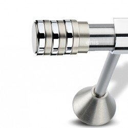 Domus Enis  Μεταλλικό Κουρτινόξυλο Φ25mm A15 Μονό 160cm p17-57A7689-1 Νίκελ Ματ