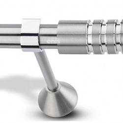 Domus Enis  Μεταλλικό Κουρτινόξυλο Φ25mm A5 Μονό 160cm p11-9262-2 Νίκελ Ματ -Χρώμιο