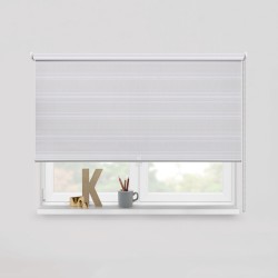 Living Project 23-1 Dublin Λευκό Roller Blind Φυσικής Υφής Διαφανές με Οριζόντιες Ρίγες Π100xΥ100