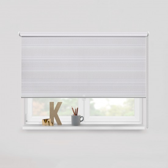 Living Project 11-1 Bergamo Λευκό Roller Blind Διαφανές με Οριζόντιες Ρίγες Π100xΥ100