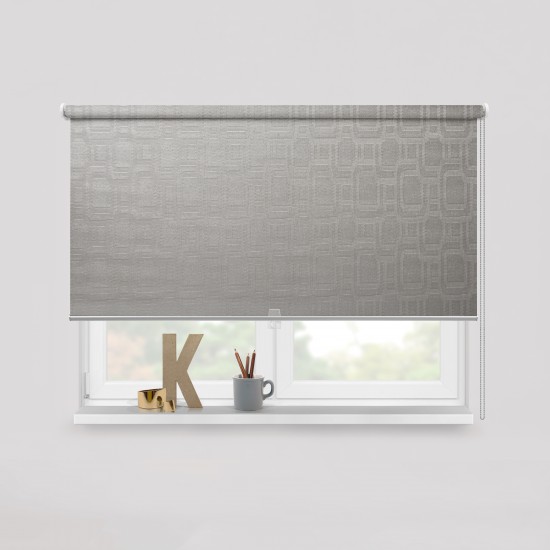 Living Project 14-10 Athens Σατινέ Roller Blind Ενεργειακό Μονόχρωμο με Pattern Π100xΥ100