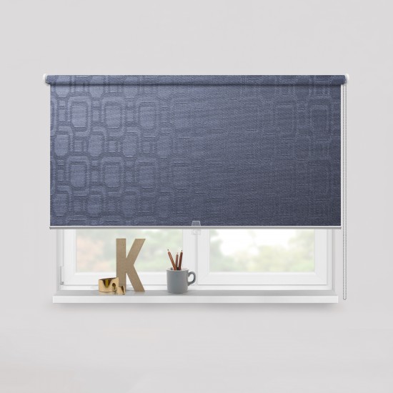 Living Project 14-13 Athens Μπλε Silver Roller Blind Ενεργειακό Μονόχρωμο με Pattern Π100xΥ100