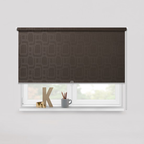 Living Project 14-8 Athens Καφέ Roller Blind Ενεργειακό Μονόχρωμο με Pattern Π100xΥ100