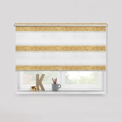 Living Project 23-5 Dublin Λευκό-Natural Roller Blind Φυσικής Υφής Διαφανές με Οριζόντιες Ρίγες Π100xΥ100