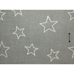 Living project 2-2412 Stars Grey - Έτοιμη κουρτίνα γάζα με τρέσσα 1.40X2.70εκ.