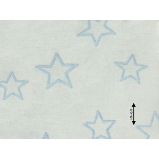 Living project 2-2415 Stars Light Blue - Έτοιμη κουρτίνα γάζα με τρέσσα 2.80X2.70εκ.