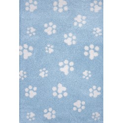 Shaggy παιδικό χαλί Cocoon 8392/30 γαλάζιο με πατουσάκια - 2,20x3,20 Colore Colori