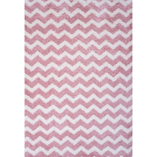 Shaggy παιδικό χαλί Cocoon 8396/55 ροζ με ζικ ζακ ρίγες - 2,50x3 Colore Colori Shaggy παιδικό χαλί Cocoon 8396/55 ροζ με ζικ ζακ ρίγες - 2,50x3 Colore Colori