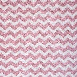 Shaggy παιδικό χαλί Cocoon 8396/55 ροζ με ζικ ζακ ρίγες - 3x4 Colore Colori