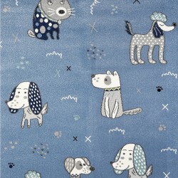 Μπλε παιδικό χαλί σκυλάκια Diamond Kids 5306/35 - 2,00x2,50 Colore Colori