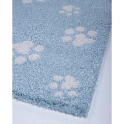 Shaggy παιδικό χαλί Cocoon 8392/30 γαλάζιο με πατουσάκια - 2,50x3,50 Colore Colori