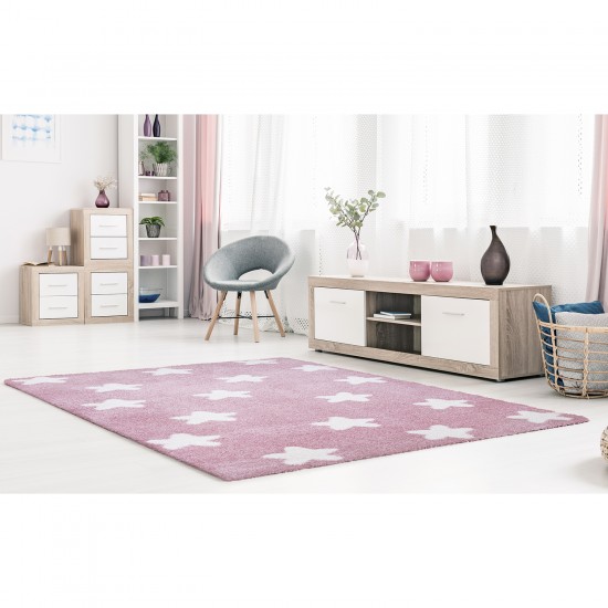Shaggy παιδικό χαλί Cocoon 8391/55 ροζ με αστεράκια - 2,10x3,10 Colore Colori Shaggy παιδικό χαλί Cocoon 8391/55 ροζ με αστεράκια - 2,10x3,10 Colore Colori