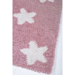 Shaggy παιδικό χαλί Cocoon 8391/55 ροζ με αστεράκια - 2,50x3,50 Colore Colori