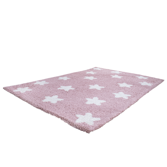 Shaggy παιδικό χαλί Cocoon 8391/55 ροζ με αστεράκια - 2,50x3,50 Colore Colori Shaggy παιδικό χαλί Cocoon 8391/55 ροζ με αστεράκια - 2,50x3,50 Colore Colori