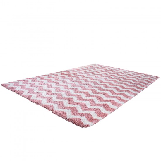 Shaggy παιδικό χαλί Cocoon 8396/55 ροζ με ζικ ζακ ρίγες - 2,50x3,50 Colore Colori Shaggy παιδικό χαλί Cocoon 8396/55 ροζ με ζικ ζακ ρίγες - 2,50x3,50 Colore Colori