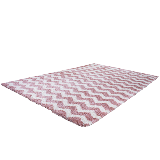 Shaggy παιδικό χαλί Cocoon 8396/55 ροζ με ζικ ζακ ρίγες - 3x4 Colore Colori Shaggy παιδικό χαλί Cocoon 8396/55 ροζ με ζικ ζακ ρίγες - 3x4 Colore Colori
