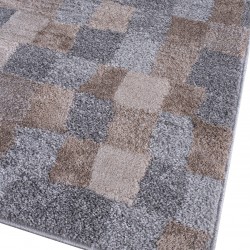 Χαλί shaggy γκρι μπεζ τετραγωνάκια Αkina 7057/958 - 2,10x2,70 Colore Colori