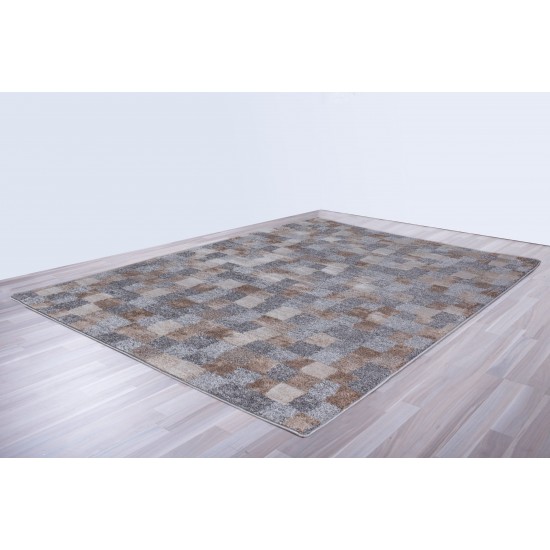 Χαλί shaggy γκρι μπεζ τετραγωνάκια Αkina 7057/958 - 2,20x3,20 Colore Colori Χαλί shaggy γκρι μπεζ τετραγωνάκια Αkina 7057/958 - 2,20x3,20 Colore Colori