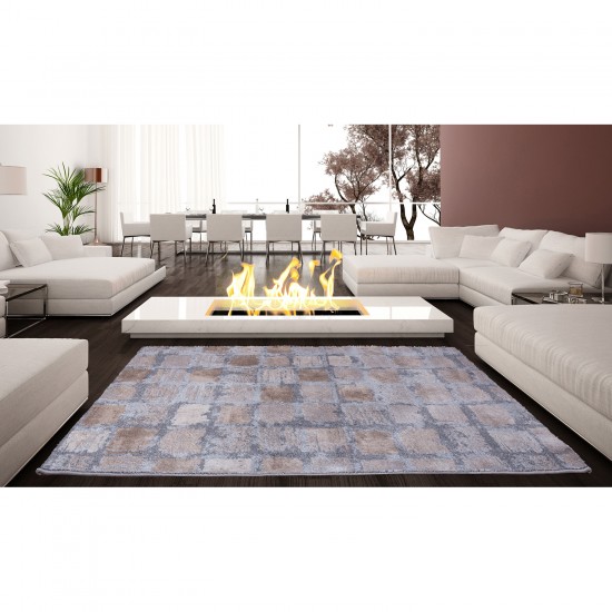 Χαλί shaggy γκρι μπεζ τετράγωνα Αkina 7056/958 - 1,60x2,30 Colore Colori Χαλί shaggy γκρι μπεζ τετράγωνα Αkina 7056/958 - 1,60x2,30 Colore Colori