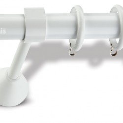 Domus Enis  Μεταλλικό Κουρτινόξυλο Φ25mm Μόνικα Μονό 160cm Color No37/Λευκό
