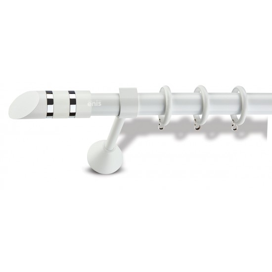 Domus Enis Μεταλλικό Κουρτινόξυλο Φ25mm Chic 3022 Μονό 160cm Color No37/Λευκό Domus Enis Μεταλλικό Κουρτινόξυλο Φ25mm Chic 3022 Μονό 160cm Color No37/Λευκό