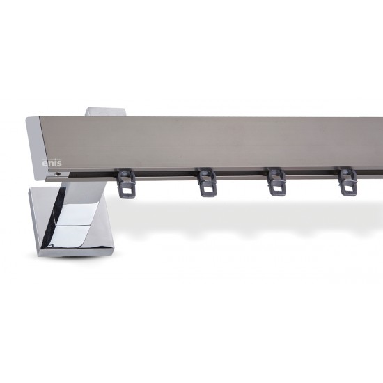 Domus Enis PF Μεταλλικός Σιδηρόδρομος Φ25mm Τάπα 160cm Νίκελ Ματ-Χρώμιο
