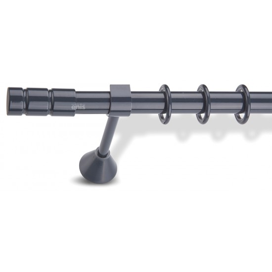 Domus Μεταλλικό Κουρτινόξυλο Φ25mm Λυδία Μονό 160cm Μπλε Μαύρο Domus Μεταλλικό Κουρτινόξυλο Φ25mm Λυδία Μονό 160cm Μπλε Μαύρο