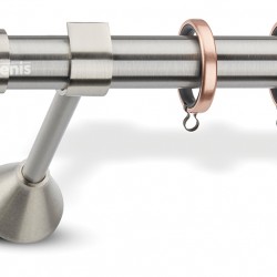 Domus Enis Μεταλλικό Κουρτινόξυλο  Φ25mm  A2 Μονό 160cm p5-2078-2084-2 Ματ Χαλκός