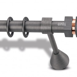Domus Enis  Μεταλλικό Κουρτινόξυλο Φ25mm ChIc 3016 Μονό 160cm Βιομηχανικό/Χαλκός 