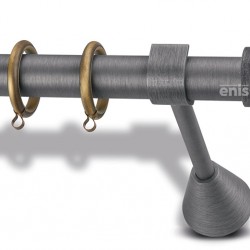 Domus Enis  Μεταλλικό Κουρτινόξυλο Φ25mm Δάφνη Μονό 160cm Βιομηχανικό/Αντικέ
