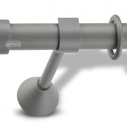 Domus Enis  Μεταλλικό Κουρτινόξυλο Φ25mm Μπάλα Μονό 160cm Γκρί Οπάκο
