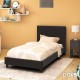 Κρεβάτι Nevil pakoworld μονό 100x200 PU χρώμα μαύρο ματ Κρεβάτι Nevil pakoworld μονό 100x200 PU χρώμα μαύρο ματ