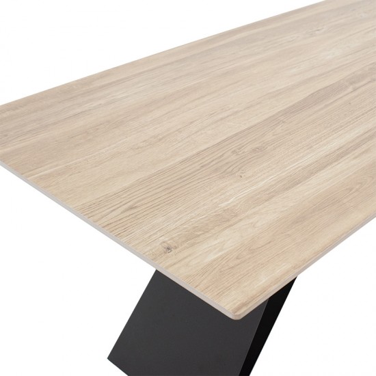 Τραπέζι Sabrina pakoworld sintered stone sonoma-μαύρο 180x90x75εκ Τραπέζι Sabrina pakoworld sintered stone sonoma-μαύρο 180x90x75εκ