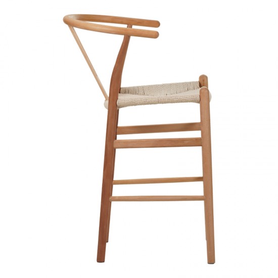 Σκαμπό μπαρ Wishbone pakoworld rubberwood-σχοινί σε φυσική απόχρωση 55x49x108εκκ Σκαμπό μπαρ Wishbone pakoworld rubberwood-σχοινί σε φυσική απόχρωση 55x49x108εκκ