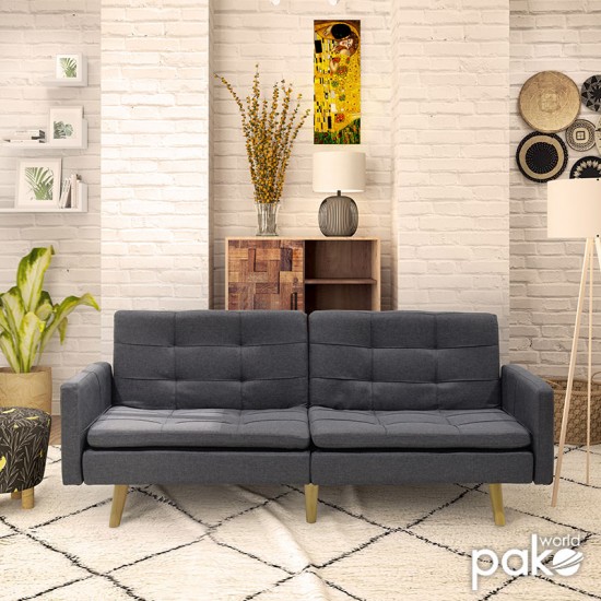 Καναπές-κρεβάτι Flexible pakoworld σε ανθρακί ύφασμα 198x87x76εκ Καναπές-κρεβάτι Flexible pakoworld σε ανθρακί ύφασμα 198x87x76εκ