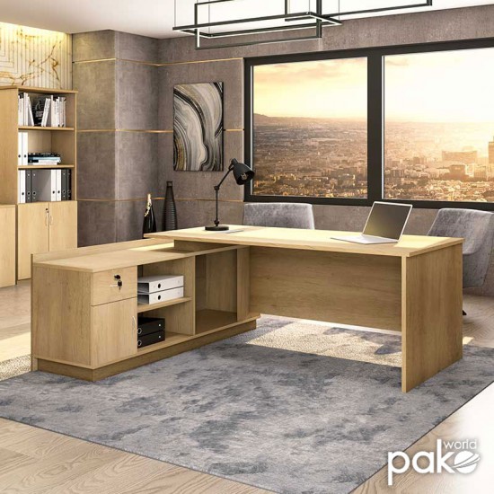Γραφείο εργασίας επαγγελματικό Amazon pakoworld αριστερή γωνία χρώμα sonoma 180x160x76εκ Γραφείο εργασίας επαγγελματικό Amazon pakoworld αριστερή γωνία χρώμα sonoma 180x160x76εκ