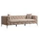 Καναπές 3θέσιος PWF-0579 pakoworld τύπου Chesterfield ύφασμα εκρού 237x90x73εκ