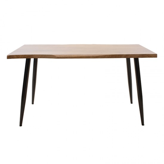 Τραπέζι Neve pakoworld MDF καρυδί-πόδι μεταλλικό μαύρο 140x80x75εκ Τραπέζι Neve pakoworld MDF καρυδί-πόδι μεταλλικό μαύρο 140x80x75εκ