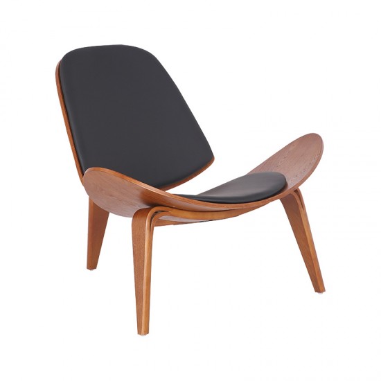 Πολυθρόνα Vilma pakoworld PU μαύρο- plywood καρυδί 90x73x75εκ Πολυθρόνα Vilma pakoworld PU μαύρο- plywood καρυδί 90x73x75εκ