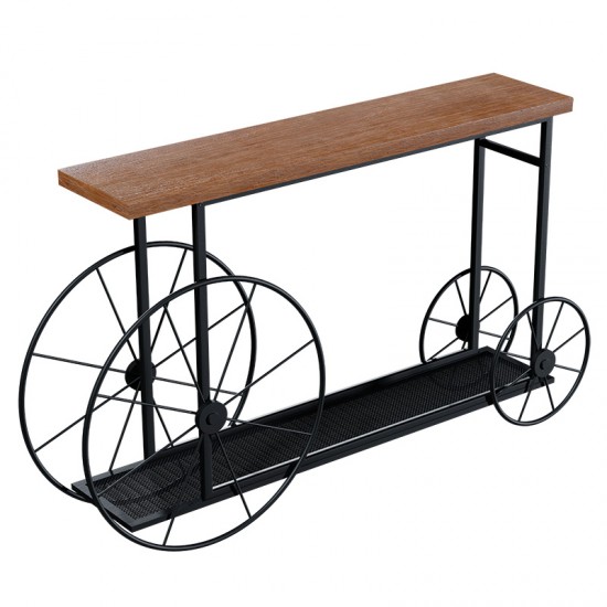 Κονσόλα Bike pakoworld χρώμα μαύρο-καρυδί 148x28x85εκ Κονσόλα Bike pakoworld χρώμα μαύρο-καρυδί 148x28x85εκ
