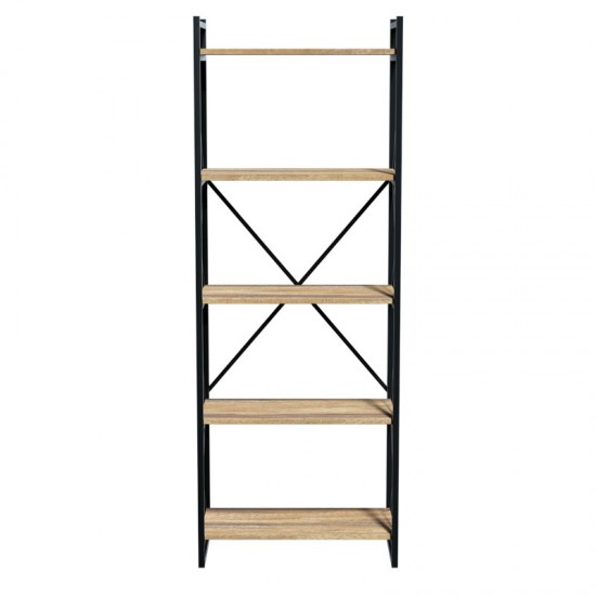 Βιβλιοθήκη Baker pakoworld καρυδί-μαύρο 66x34x180εκ Βιβλιοθήκη Baker pakoworld καρυδί-μαύρο 66x34x180εκ