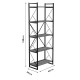 Βιβλιοθήκη Baker pakoworld καρυδί-μαύρο 66x34x180εκ Βιβλιοθήκη Baker pakoworld καρυδί-μαύρο 66x34x180εκ