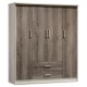 Ντουλάπα ρούχων τετράφυλλη OLYMPUS pakoworld χρώμα castillo-toro 159x57x183εκ