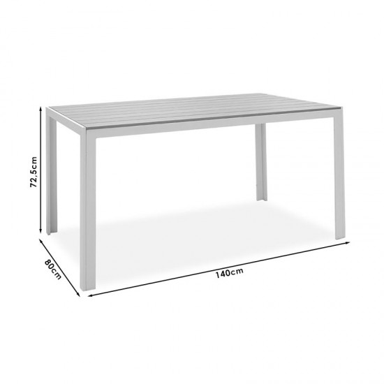 Τραπέζι Nares pakoworld αλουμίνιο μαύρο-polywood ανθρακί 140x80x72.5εκ