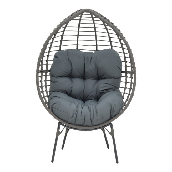 Πολυθρόνα Nestie pakoworld wicker rattan γκρι-μεταλλικό γκρι πόδι-γκρι μαξιλάρι 102x80x155εκ Πολυθρόνα Nestie pakoworld wicker rattan γκρι-μεταλλικό γκρι πόδι-γκρι μαξιλάρι 102x80x155εκ