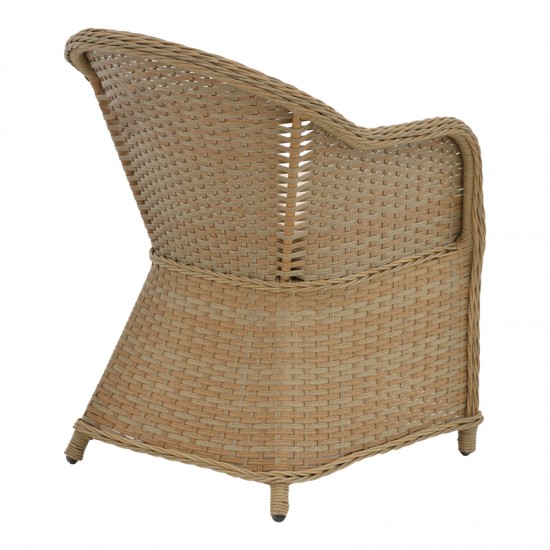 Πολυθρόνα κήπου Hadrian pakoworld rattan καφέ- textilene μπεζ 57x70x85εκ Πολυθρόνα κήπου Hadrian pakoworld rattan καφέ- textilene μπεζ 57x70x85εκ