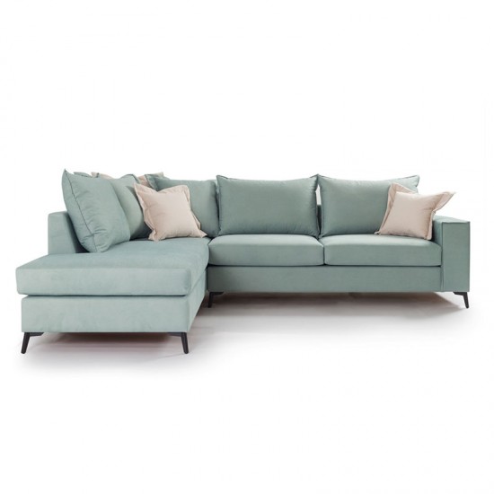 Γωνιακός καναπές δεξιά γωνία Romantic pakoworld ύφασμα Ciel-Cream 290x235x95εκ Γωνιακός καναπές δεξιά γωνία Romantic pakoworld ύφασμα Ciel-Cream 290x235x95εκ