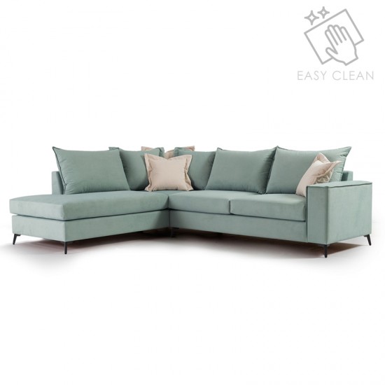 Γωνιακός καναπές δεξιά γωνία Romantic pakoworld ύφασμα Ciel-Cream 290x235x95εκ Γωνιακός καναπές δεξιά γωνία Romantic pakoworld ύφασμα Ciel-Cream 290x235x95εκ